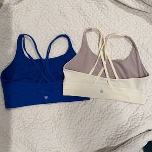 Lululemon Energy Longline Bra Bundle- Size 12 Blue/White